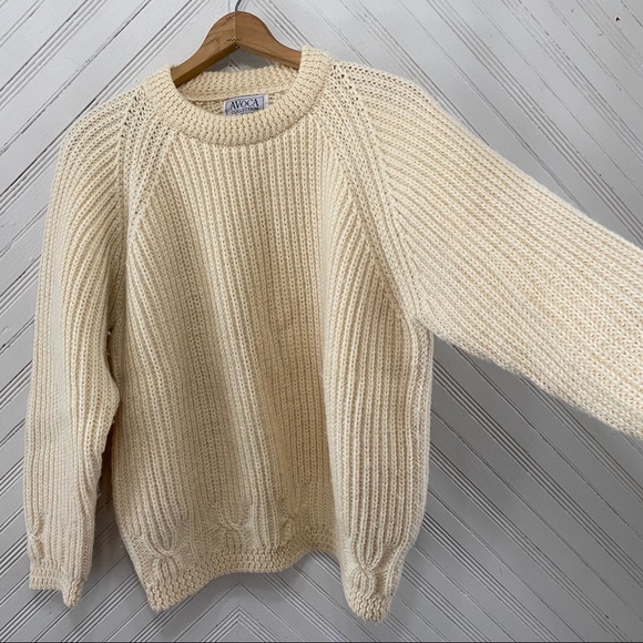 Vintage Ireland Made Chunky Knit Wool Sweater - Picture 6 of 13